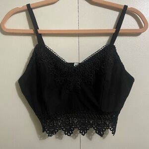 Mudd Black Lace Camisole Top size L